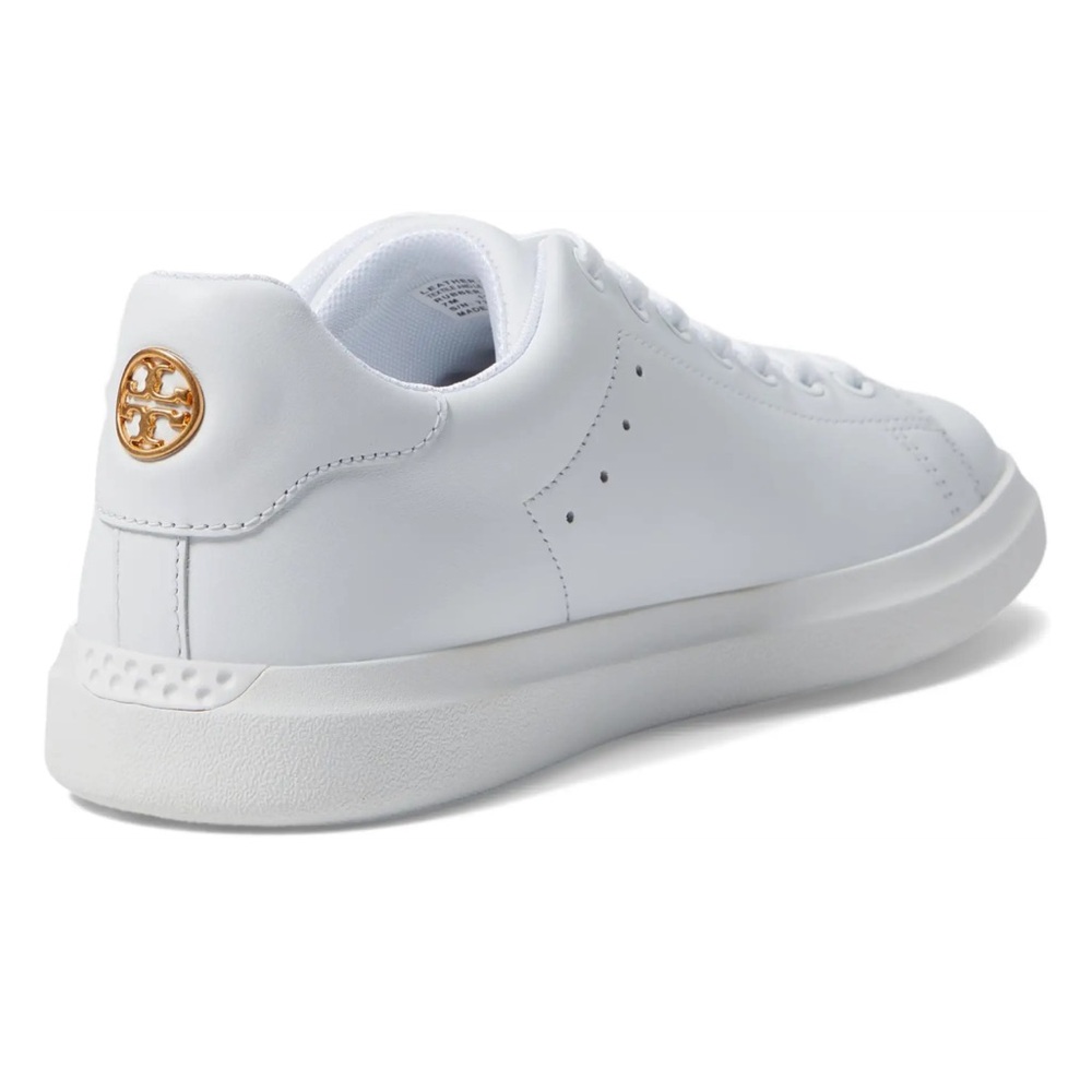 NEW Tory Burch Howell Court Tennis White Leather Gold Logo Sneakers Sz 11 Women